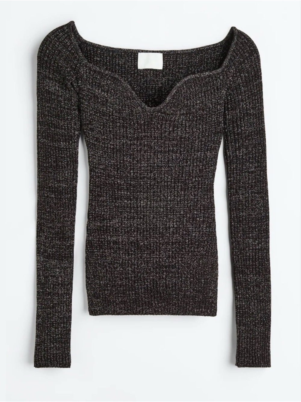 H&M Glittery Ribbed Knit Top